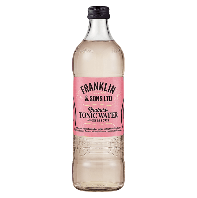 Rhubarb tonic water with hibiscus 500ml bottle