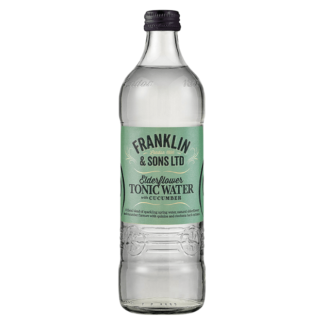 Elderflower tonic water in a 500ml bottle