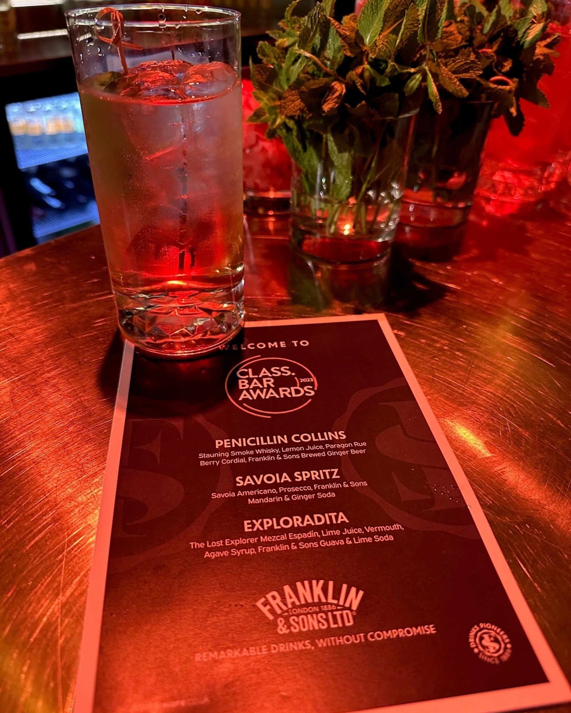 Franklin & Sons at the Class Bar Awards 2023